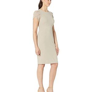 Donna Morgan Tulip Sleeve Crew Neck Sheath Dress